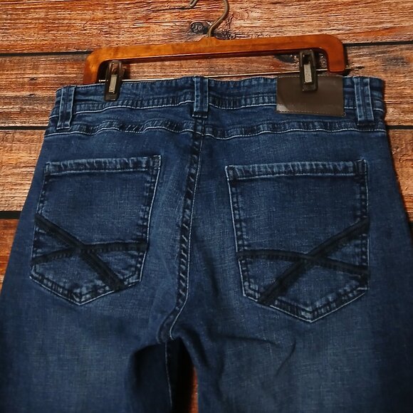 TK AXEL Jeans Mens 34X32 Slim Boot Cut Blue Denim Stretch - Picture 5 of 9